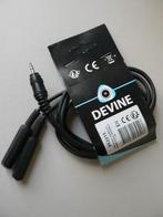 Devine kabel 3.5 mm mini jack male to 2x 6.35 mm jack female, Ophalen of Verzenden, Zo goed als nieuw