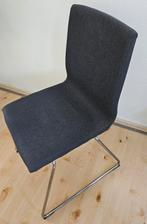 2x grijs textiel 2x zwart leder, Huis en Inrichting, Stoelen, Ophalen, Zo goed als nieuw, Zwart, Twee