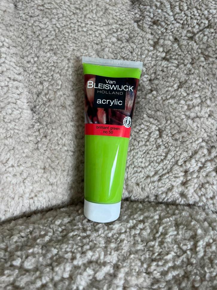 Van Bleiswijck acrylverf Brilliant Green no. 50. Cadeautip!, Hobby en Vrije tijd, Schilderen, Nieuw, Acrylverf, Verzenden