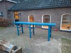 Blauwe houten tafel, Ophalen of Verzenden, Gebruikt