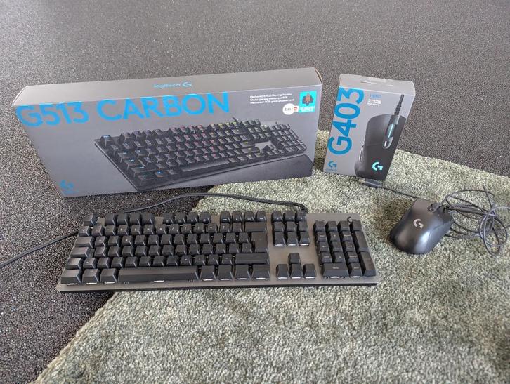 Logitech gamingtoetsenbord en muisset, Computers en Software, Toetsenborden, Gebruikt, Overige indelingen, Bedraad, Gaming toetsenbord