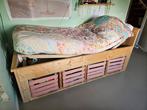Kajuitbed halfhoogslaper bed kratjes steigerhout lattenbodem, Ophalen, 90 cm, Eenpersoons, Zo goed als nieuw