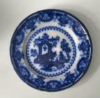 Antiek blauw Engels porseleinen bord met pagode, Antiek en Kunst, Antiek | Wandborden en Tegels, Ophalen of Verzenden