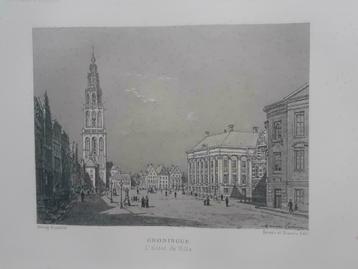 10 / Stadhuis te Groningen. Gravure uit 1882 beschikbaar voor biedingen