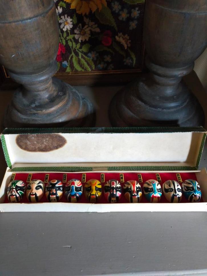 Vintage Chinese opera maskers, Verzamelen, Overige Verzamelen, Gebruikt, Ophalen