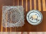 Vintage plafonniere mid century space age plafondlamp glas, Ophalen of Verzenden, Zo goed als nieuw