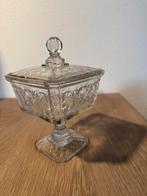 Vintage glazen bonbonnière met deksel, Antiek en Kunst, Antiek | Glas en Kristal, Ophalen
