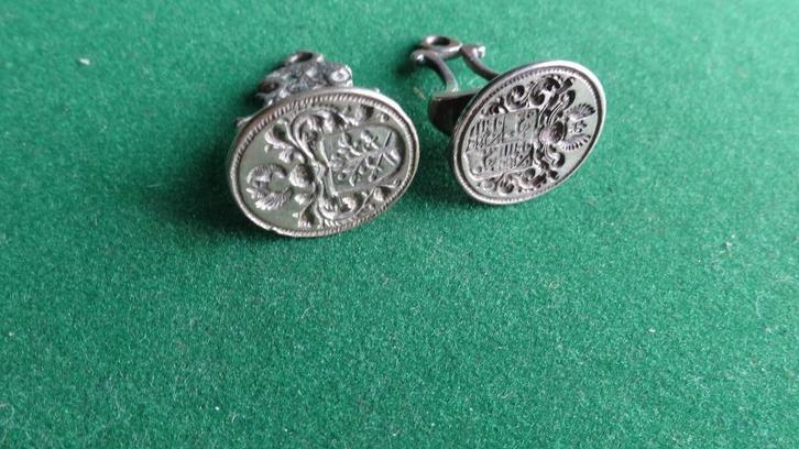 Paar Zilveren signetten 18e eeuw Uit zelfde boedel, Antiek en Kunst, Antiek | Goud en Zilver, Zilver, Ophalen of Verzenden