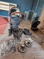 Mutsy Evo Denim Blauw, zeer compleet!, Kinderen en Baby's, Kinderwagens en Combinaties, Ophalen, Gebruikt, Verstelbare duwstang