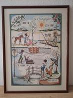 De vier jaargetijden borduurwerk/ schilderij, Antiek en Kunst, Ophalen