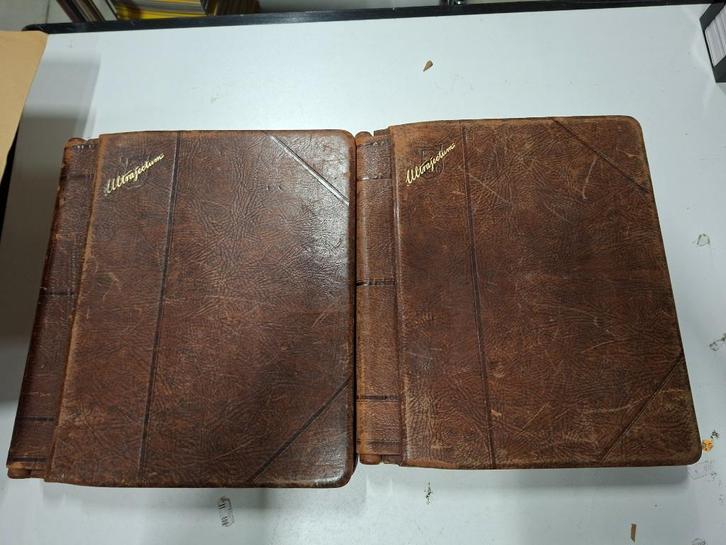 Antieke boeken in leren kaft met ringband, Antiek en Kunst, Antiek | Boeken en Bijbels, Ophalen of Verzenden