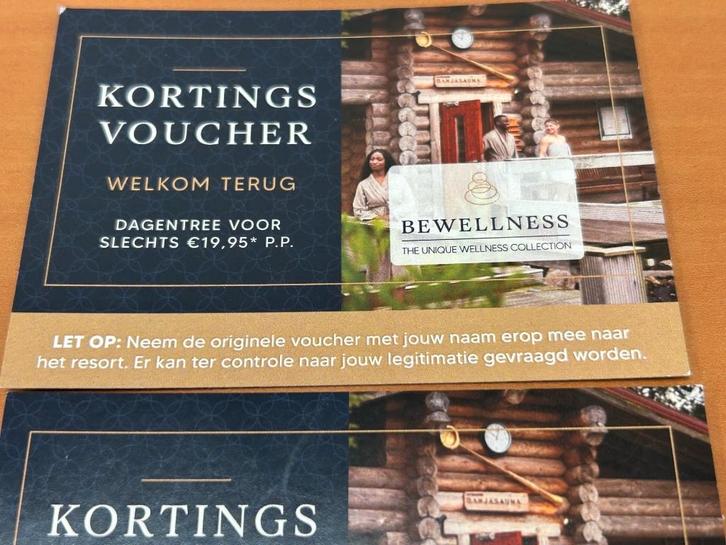Wellnessvoucher (2 personen) voor diverse sauna's., Tickets en Kaartjes, Kortingen en Cadeaubonnen, Twee personen, Spa of Sauna