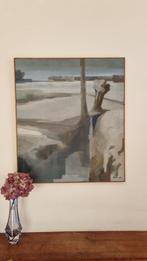 Ad van de Laar - Winterlandschap Mortelen '94, Antiek en Kunst, Kunst | Schilderijen | Abstract, Ophalen of Verzenden