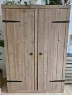 Kledingkast van steigerhout, Ophalen, Met deur(en), 100 tot 150 cm, 200 cm of meer