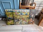 De tuin der lusten - Hieronymus Bosch (print op hout), Antiek en Kunst, Ophalen of Verzenden