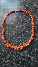 Bloedkoraal ketting, Sieraden, Tassen en Uiterlijk, Kettingen, Verzenden, Zo goed als nieuw, Rood, Steen of Mineraal