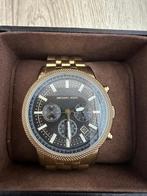 Michael kors gouden heren horloge met boekje en doosje, Ophalen of Verzenden, Zo goed als nieuw, Overige merken