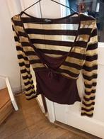 38 mooie top gazige goud en bruine strepen incl. hemd kerst, Maat 38/40 (M), Bruin, Nieuw, Ophalen of Verzenden
