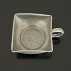 grappig vierkant tinnen bakje met oor, Ophalen of Verzenden