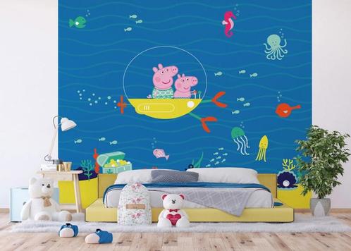 Fotobehang - Kinderkamer - Peppa Pig Onderwateravontuur, Huis en Inrichting, Stoffering | Behang, Blauw, minder dan 10 m², Verzenden