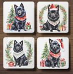 Schipperke Kerst Onderzetters met houder, Verzenden, Nieuw, Glas of Kopje