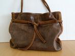 Vintage Suède Leren schoudertas shopper Tijgerprint, Ophalen of Verzenden, Gebruikt, Bruin, Leer