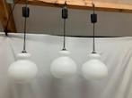 Vintage opaline glazen hanglamp, Hustadt Leuchten Duitsland, Ophalen of Verzenden, Gebruikt, Minder dan 50 cm