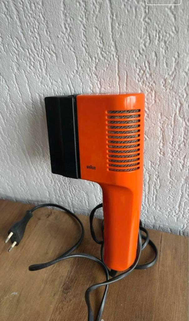 Retro Braun Föhn - Oranje Design Klassieker, Witgoed en Apparatuur, Persoonlijke-verzorgingsapparatuur, Gebruikt, Haarverzorging