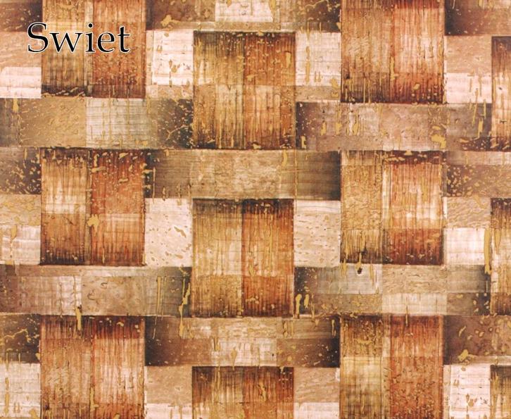 5735 Vinyl behang met vlechtwerk in bruin en caramel swiet, Huis en Inrichting, Stoffering | Behang, Beige, 50 tot 75 m², Ophalen of Verzenden