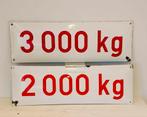 Originele vintage emaille borden – 2000 kg & 3000 kg, Ophalen
