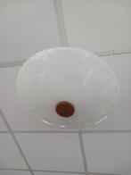 Glas/hout grote plafondlamp, plafonnière., Huis en Inrichting, Lampen | Plafondlampen, Gebruikt, Ophalen