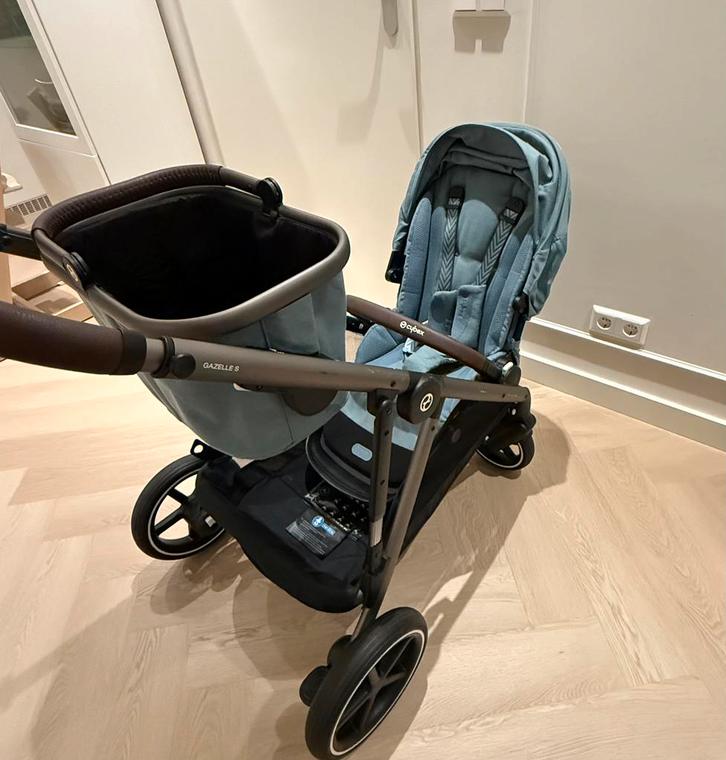 Cybex gazelle S taupe, Kinderen en Baby's, Kinderwagens en Combinaties, Zo goed als nieuw, Kinderwagen, Overige merken, Duowagen