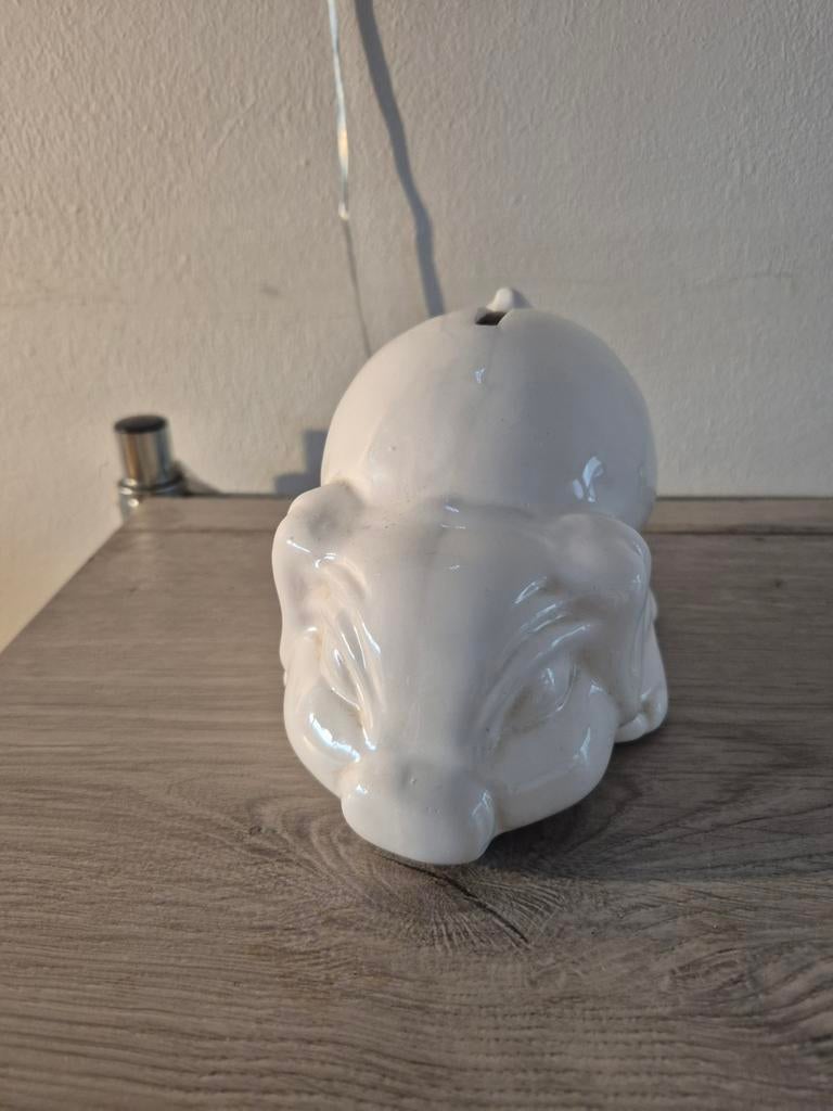 Wit spaarvarken, Verzamelen, Spaarpotten, Ophalen of Verzenden, Nieuw, Steen, Aardewerk of Keramiek, Dier