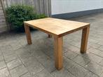 Houten eettafel met 4 bruine stoelen , 160 x 100 cm, Ophalen, Gebruikt, 50 tot 100 cm, Vijf personen of meer