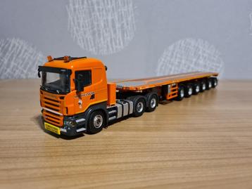 Michielsens Scania R5 Lowline, Nooteboom 6-as ballasttrailer beschikbaar voor biedingen