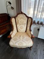 Fauteuil gerenoveerd met lichte stof, antiek, vintage, barok, Ophalen