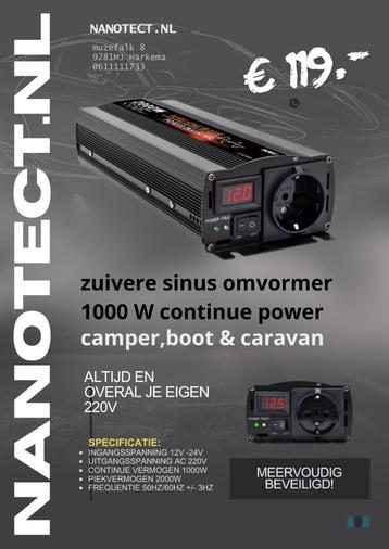 Omvormer 220V zuivere sinus, voor Boot, Camper en Caravan beschikbaar voor biedingen
