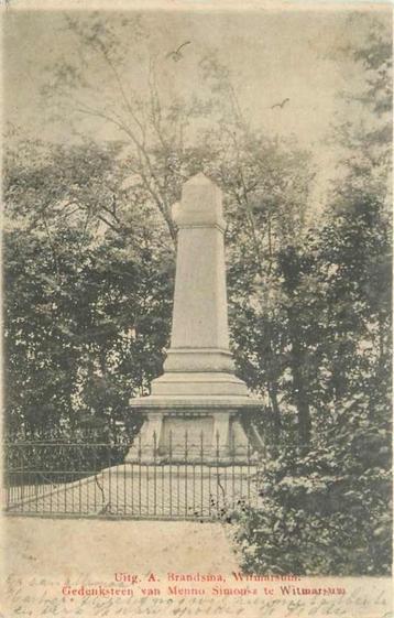 (377-422-011) Witmarsum Gedenksteen Menno Simonsz beschikbaar voor biedingen