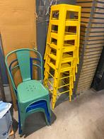 Stalen/Metalen bar krukken en stoelen, Ophalen, Met voetsteun, 60 tot 90 cm, Metaal