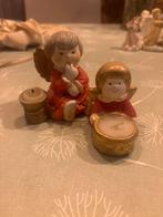 Twee Engel Kaarsenhouders, Overige materialen, Gebruikt, Ophalen of Verzenden, Rood