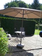 Parasol/Groot, met betonnen voet/Ophalen in Stokkum, Ophalen, Zo goed als nieuw, 3 tot 4 meter, Stokparasol