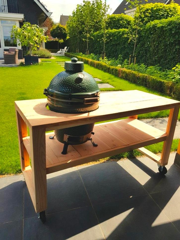BBQtafel douglas voor Kamado en Weber, Tuin en Terras, Buitenkeukens, Nieuw, Houtskool, Vrijstaand, Ophalen of Verzenden