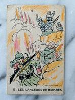 Wo1: ak les lanceurd de bombes loopgraaf handgranaten, Ophalen of Verzenden, Landmacht, Nederland, Foto of Poster