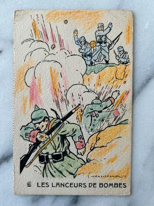 Wo1: ak les lanceurd de bombes loopgraaf handgranaten, Verzamelen, Militaria | Algemeen, Landmacht, Foto of Poster, Nederland