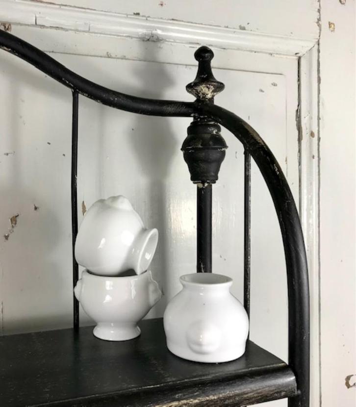 Grès keramieken boterpotje saus potje wit, Huis en Inrichting, Keuken | Servies, Zo goed als nieuw, Overige typen, Overige stijlen