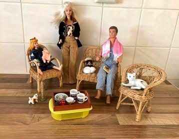 Vintage Barbie RIETEN MEUBELS 🪑🪑 beschikbaar voor biedingen