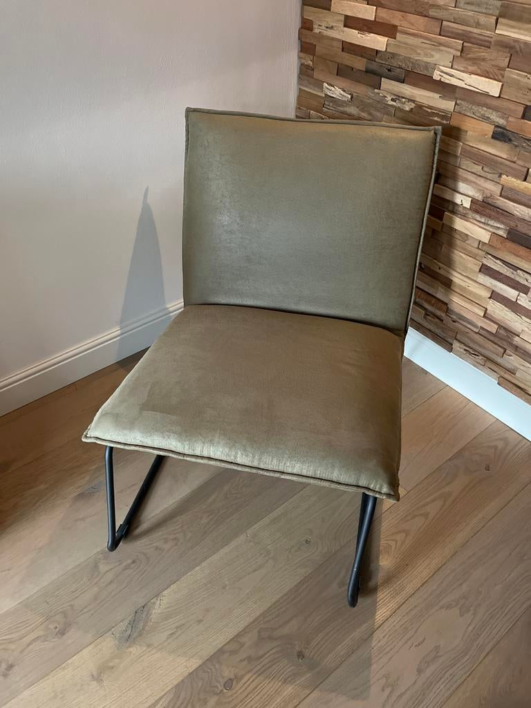 Stijlvolle stoel met stoffen bekleding en metalen frame, Overige kleuren, Ophalen of Verzenden, Zo goed als nieuw, Metaal