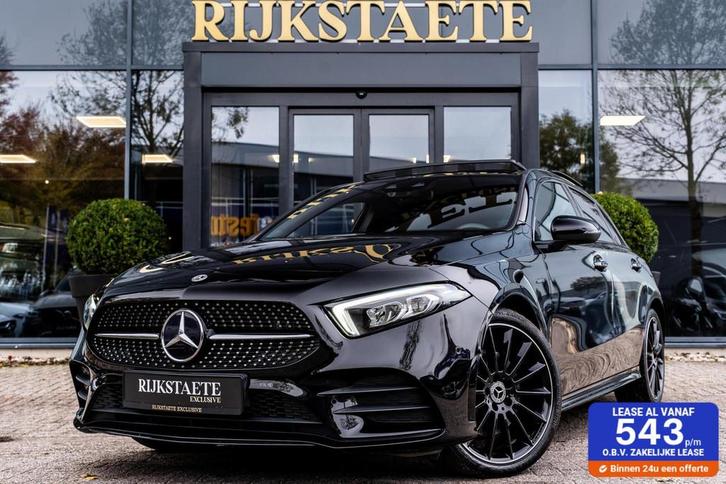 Mercedes A-klasse A250e AMG|PANO|19''|BURMESTER|CAMERA|LED, Auto's, Mercedes-Benz, Bedrijf, Te koop, A-Klasse, 360° camera, ABS