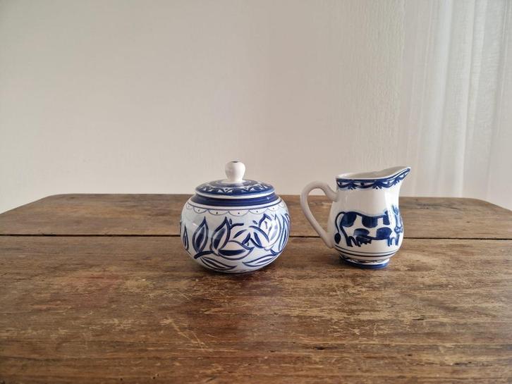 Suikerpot en melkkan - Delfs Blond Amsterdam Servies, Huis en Inrichting, Keuken | Servies, Gebruikt, Overige typen, Blond Amsterdam