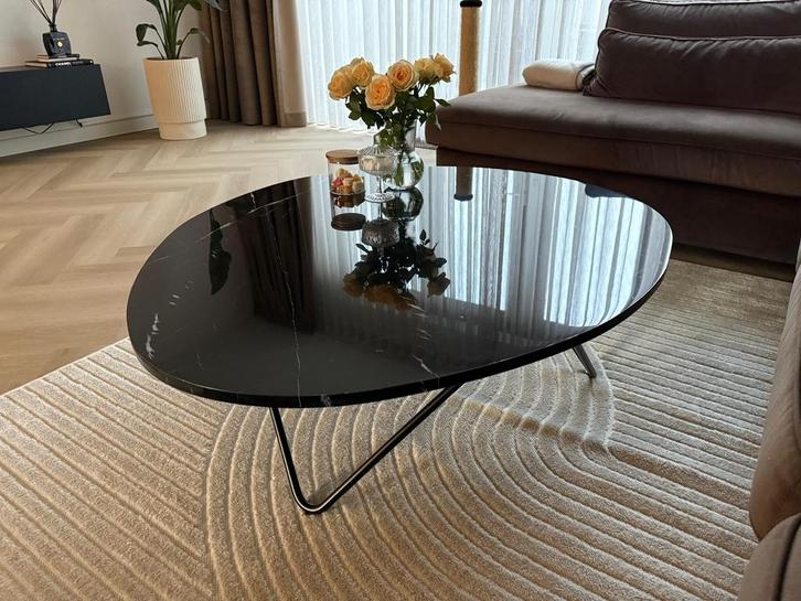 Marmeren salon tafel zwart richard + PPF folie, Huis en Inrichting, Tafels | Salontafels, Zo goed als nieuw, Minder dan 50 cm